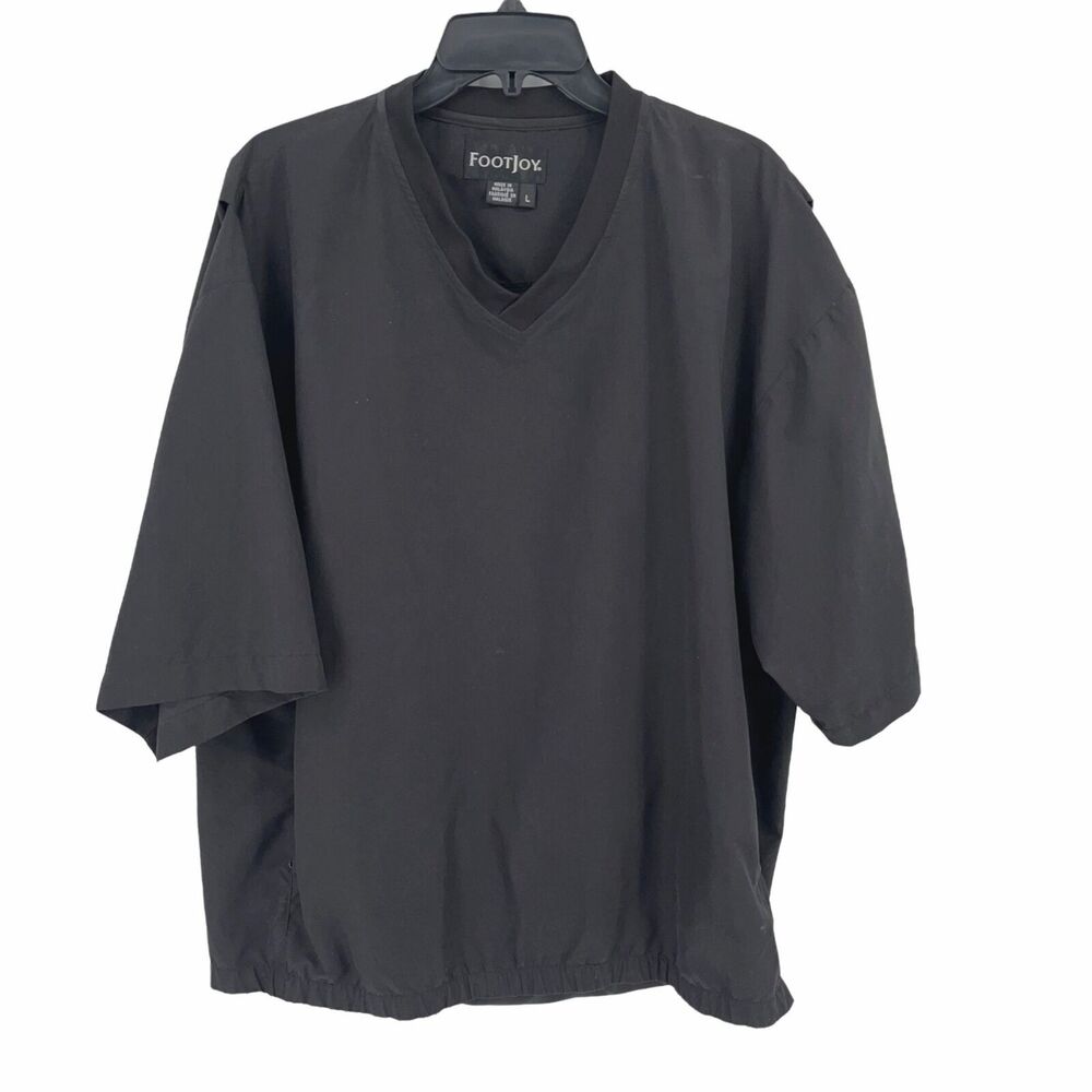 FootJoy Mens Golf Pullover Windbreaker Shirt Size L Short Sleeve V Neck